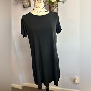 12 pm by Mon Ami short tunic dress scallop hem lightweight jersey stretch goth